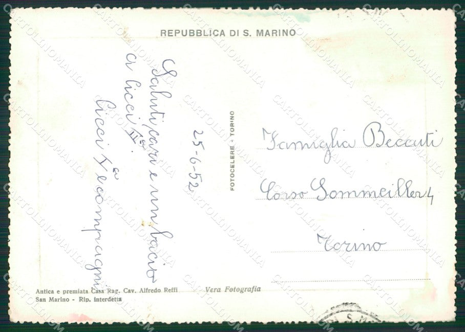 Repubblica di San Marino Foto FG cartolina ZKM8269 – retro