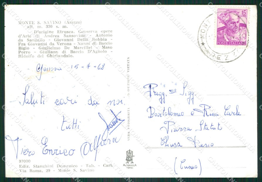 Arezzo Monte San Savino ABRASA Foto FG cartolina ZKM8293 – retro