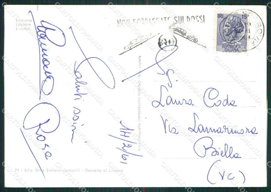 Livorno Città PIEGA Foto FG cartolina ZKM8299 – retro
