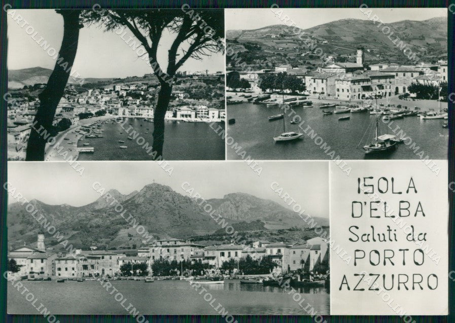 Livorno Isola d'Elba Porto Azzurro Saluti da Foto FG cartolina ZKM8305 – fronte