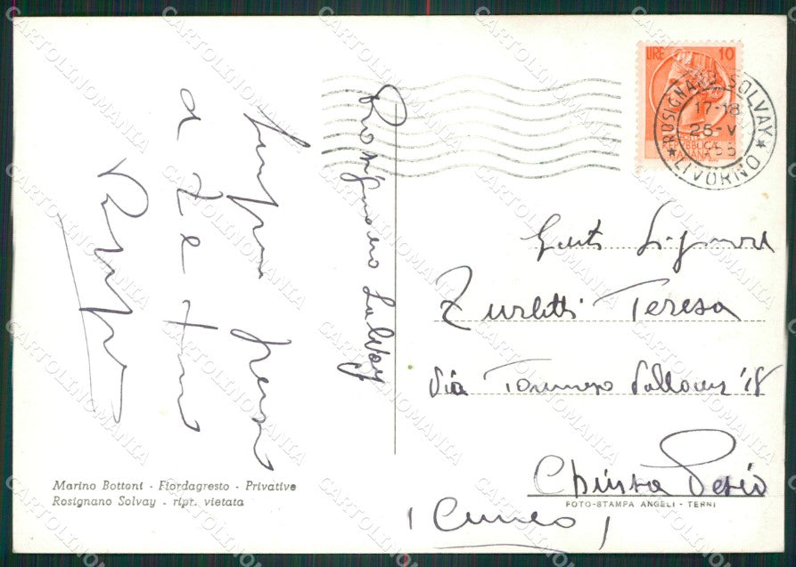 Livorno Rosignano Solvay Foto FG cartolina ZKM8307 – retro