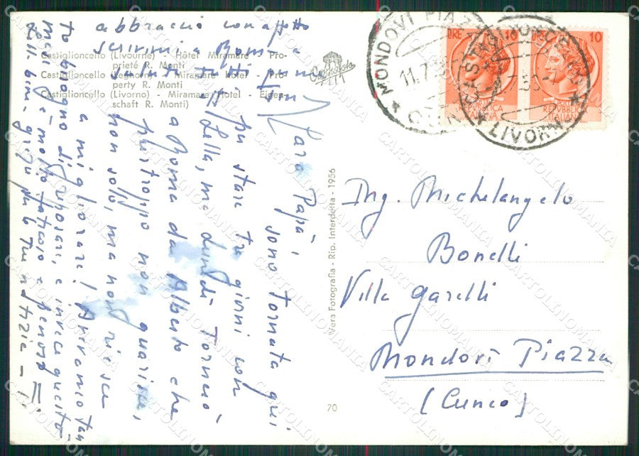 Livorno Castiglioncello Foto FG cartolina ZKM8308 – retro