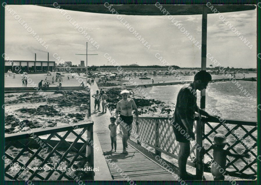 Livorno Rosignano Solvay PIEGATA Foto FG cartolina ZKM8315 – fronte