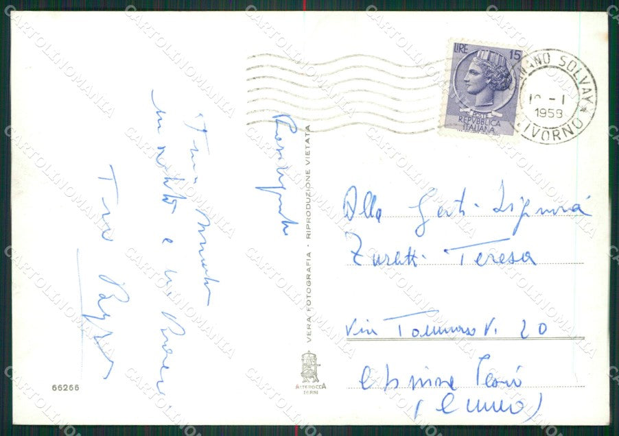 Livorno Rosignano Solvay Foto FG cartolina ZKM8324 – retro