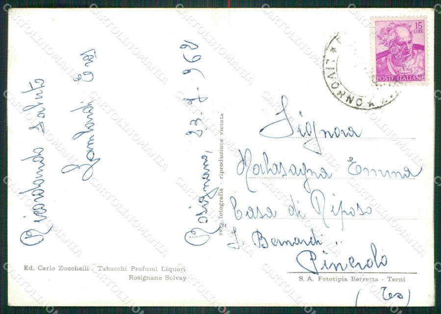 Livorno Rosignano Solvay Foto FG cartolina ZKM8338 – retro