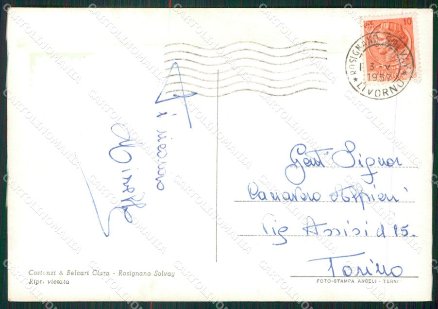 Livorno Rosignano Solvay Foto FG cartolina ZKM8339 – retro
