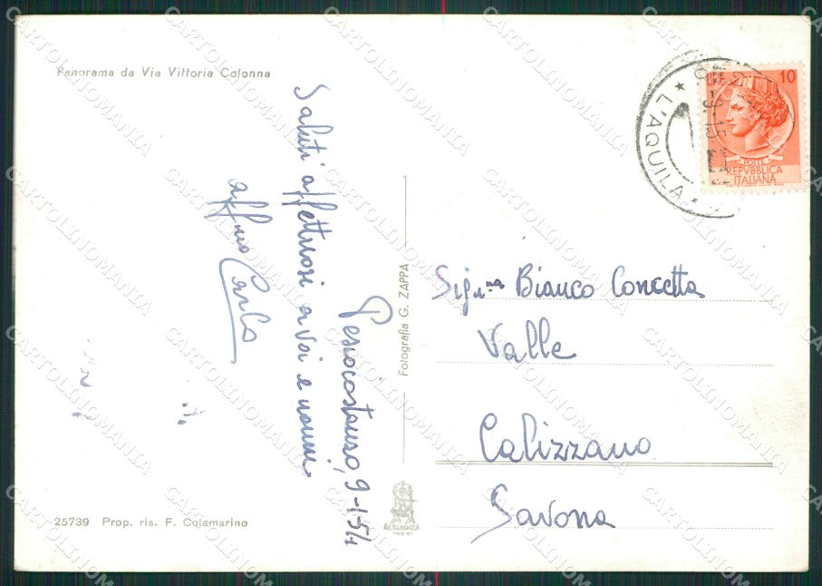 L'Aquila Pescocostanzo Foto FG cartolina ZKM8367 – retro