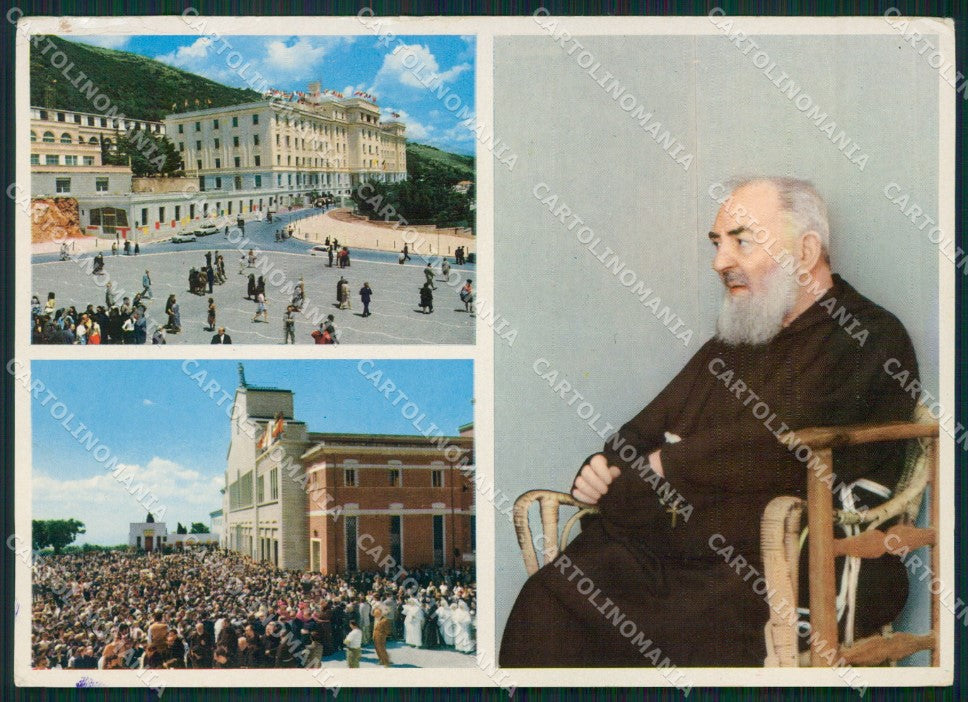 Foggia San Giovanni Rotondo Padre Pio PIEGA Foto FG cartolina ZKM8401 – fronte