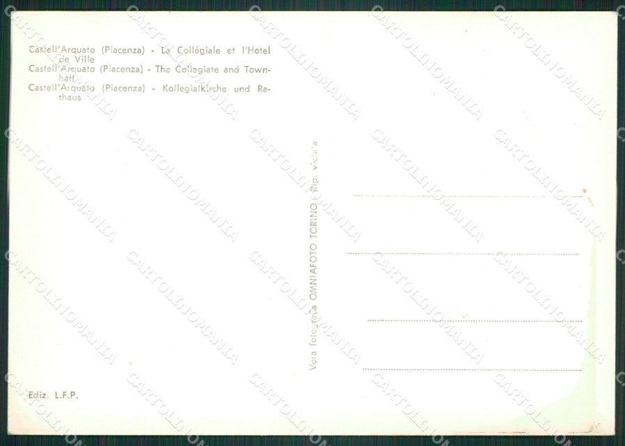 Piacenza Castell'Arquato Foto FG cartolina ZKM8436 – retro