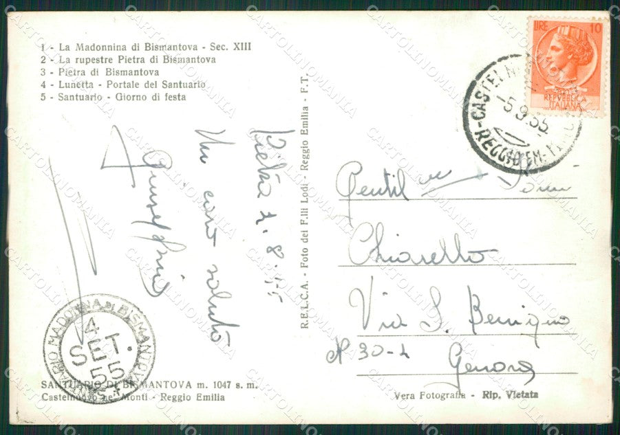 Reggio Emilia Castelnovo né Monti Bismantova PIEGA Foto FG cartolina ZKM8457 – retro