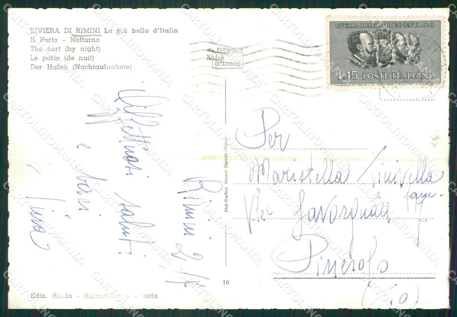 Rimini Città Faro Foto FG cartolina ZKM8462 – retro