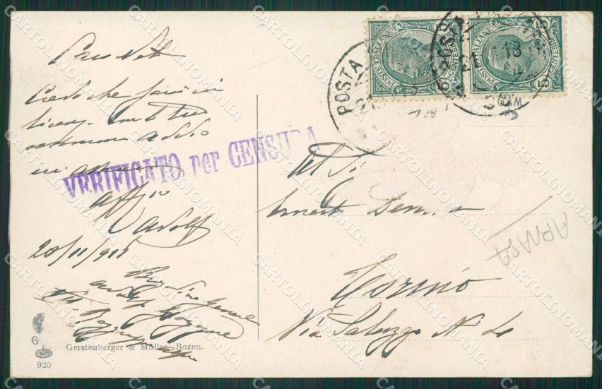 Bolzano Merano ABRASA cartolina ZKM8520 – retro