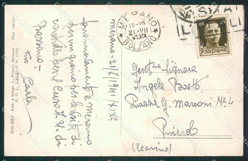 Bolzano Merano cartolina ZKM8521 – retro