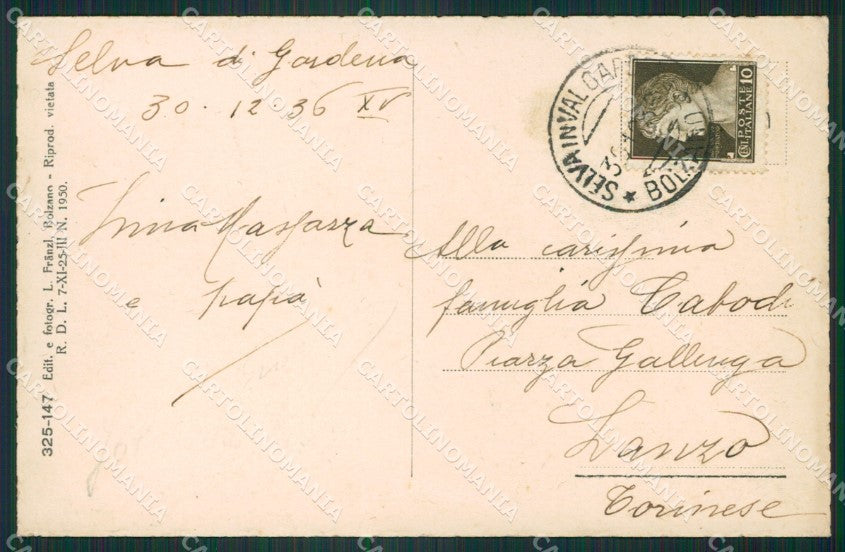 Bolzano Fiè Sciliar Nevicata cartolina ZKM8550 – retro