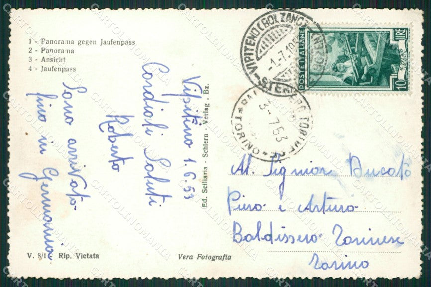 Bolzano Vitipeno Foto cartolina ZKM8557 – retro