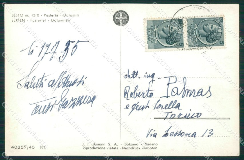 Bolzano Sesto Foto cartolina ZKM8562 – retro
