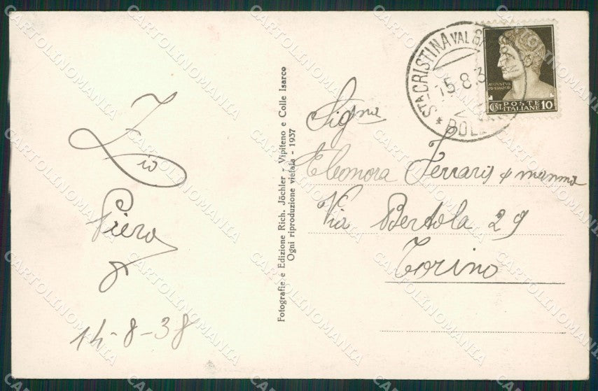 Bolzano Santa Cristina Foto cartolina ZKM8569 – retro