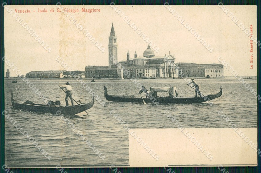 Venezia Isola San Giorgio Gondole cartolina ZKM8582 – fronte