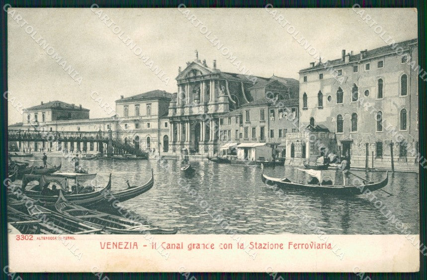 Venezia Città Stazione Gondole Alterocca 3302 cartolina ZKM8584 – fronte