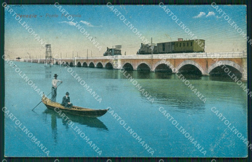 Venezia Città Gondola Treno cartolina ZKM8618 – fronte