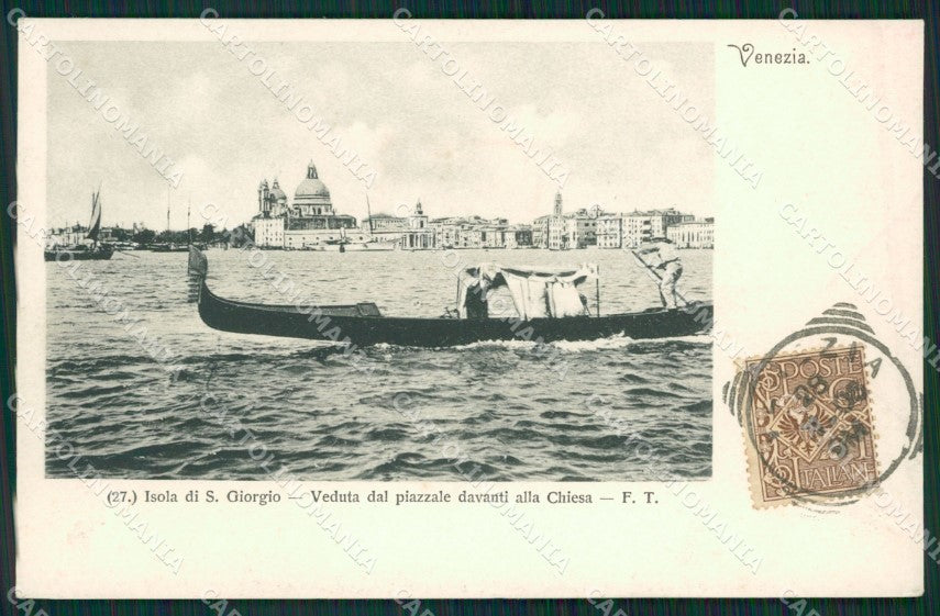 Venezia Isola San Giorgio Gondola cartolina ZKM8619 – fronte