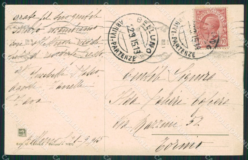 Belluno Città cartolina ZKM8671 – retro