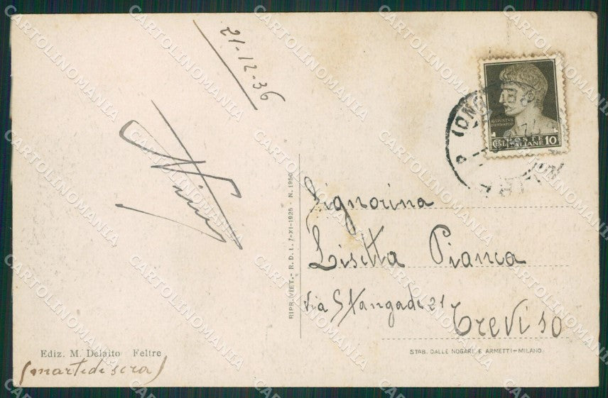 Belluno Feltre cartolina ZKM8697 – retro