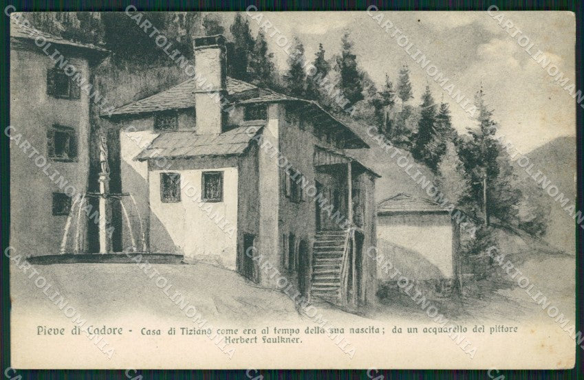 Belluno Pieve di Cadore Casa Tiziano cartolina ZKM8710 – fronte