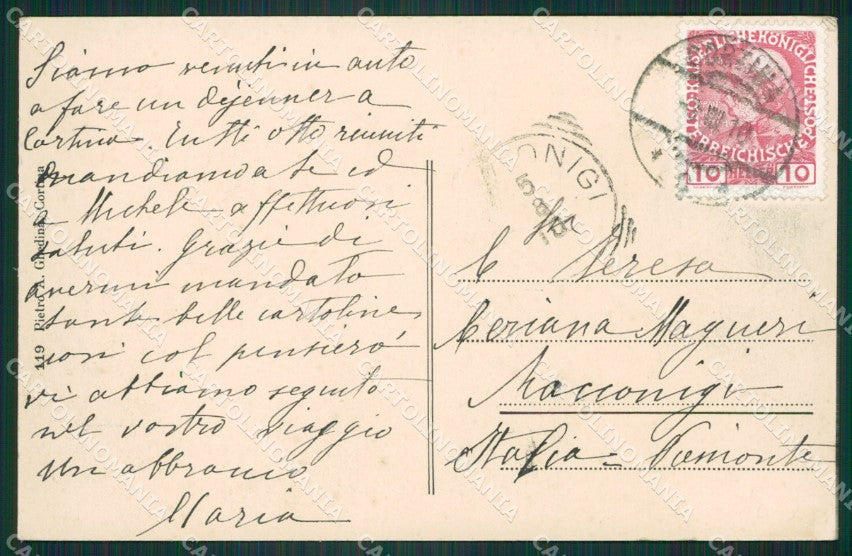 Belluno Cortina d'Ampezzo cartolina ZKM8719 – retro
