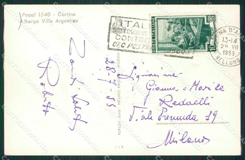 Belluno Cortina Foto cartolina ZKM8755 – retro