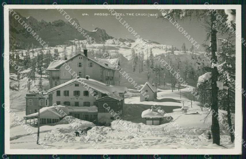 Belluno Passo Tre Croci Nevicata Foto cartolina ZKM8759 – fronte