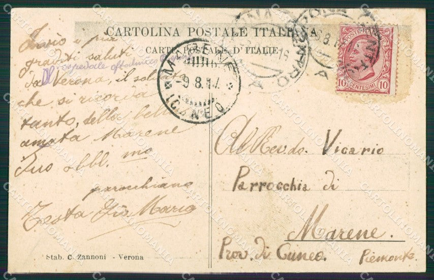 Verona Città Ospedale Militare cartolina ZKM8928 – retro