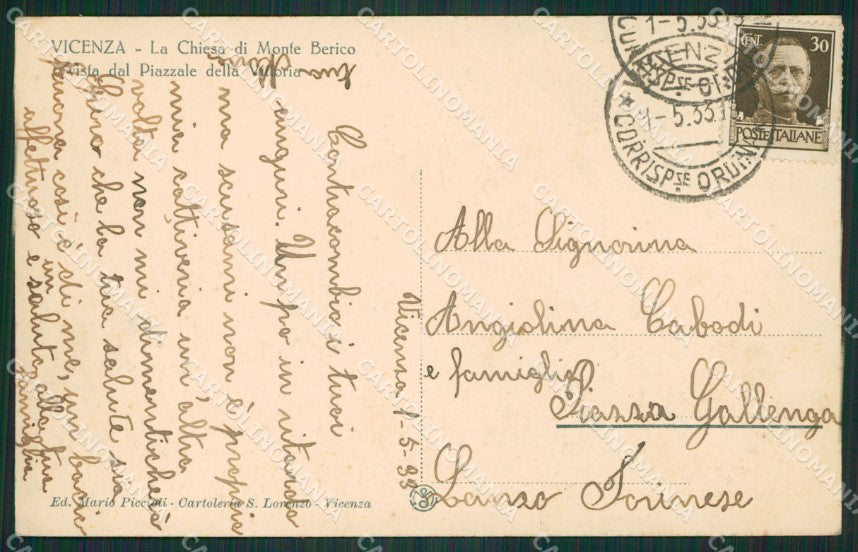 Vicenza Città cartolina ZKM8993 – retro