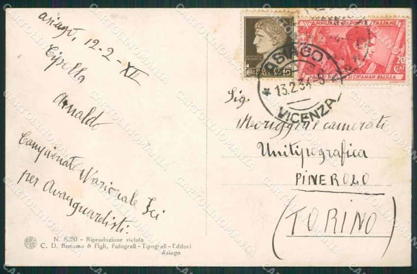 Vicenza Asiago Nevicata cartolina ZKM9011 – retro