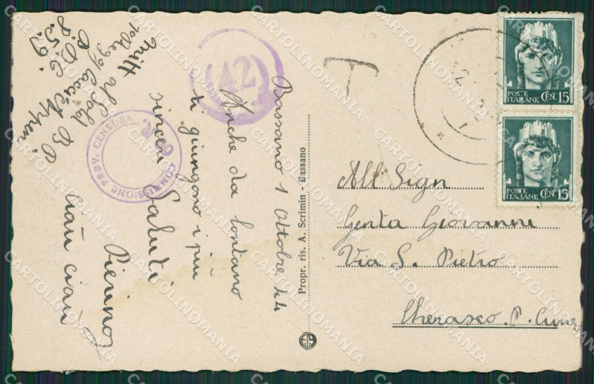 Vicenza Bassano del Grappa RSI cartolina ZKM9014 – retro