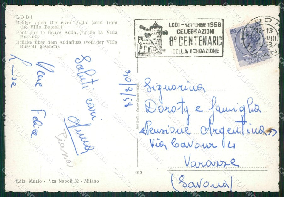 Lodi Città FG cartolina ZKM9062 – retro