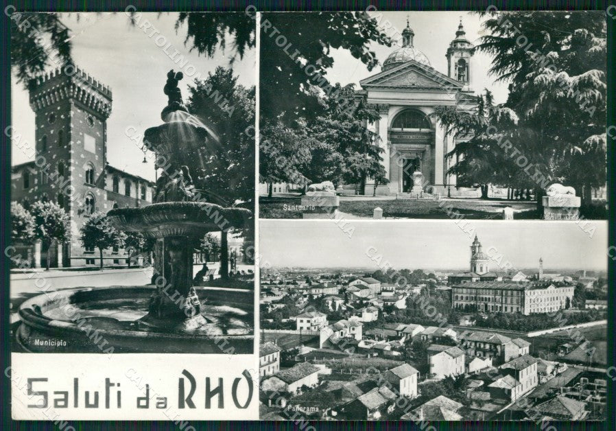 Milano Rho Saluti da ANGOLINO SCOLLATO Foto FG cartolina ZKM9090 – fronte