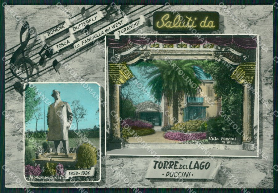 Lucca Viareggio Torre del Lago Puccini Saluti da Foto FG cartolina ZKM9111 – fronte