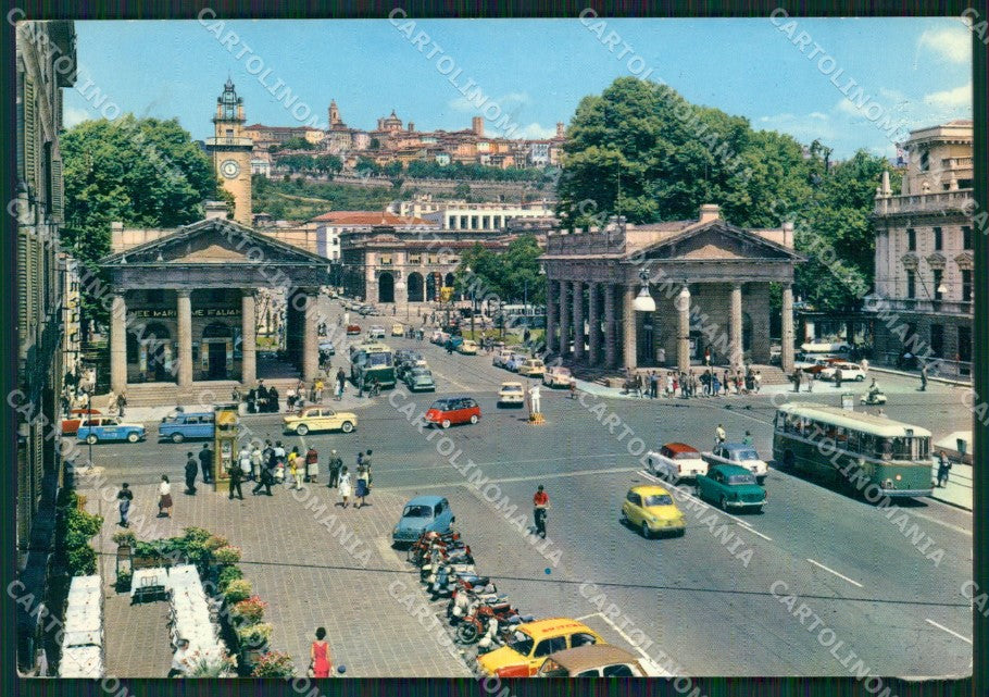 Bergamo Città Filovia Auto Foto FG cartolina ZKM9125 – fronte