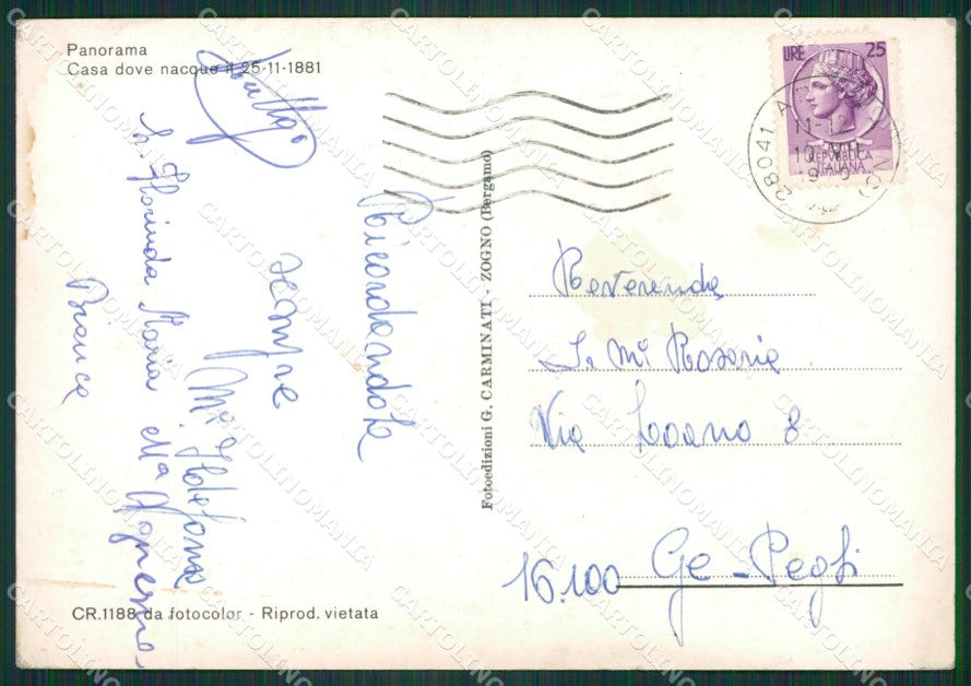 Bergamo Sotto il Monte Papa Foto FG cartolina ZKM9134 – retro