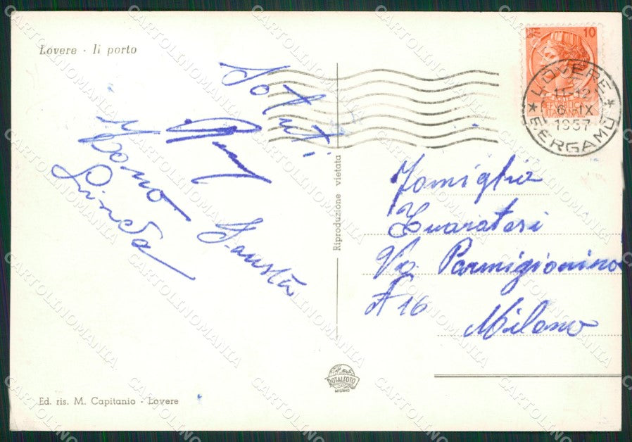 Bergamo Lovere Battello Foto FG cartolina ZKM9143 – retro