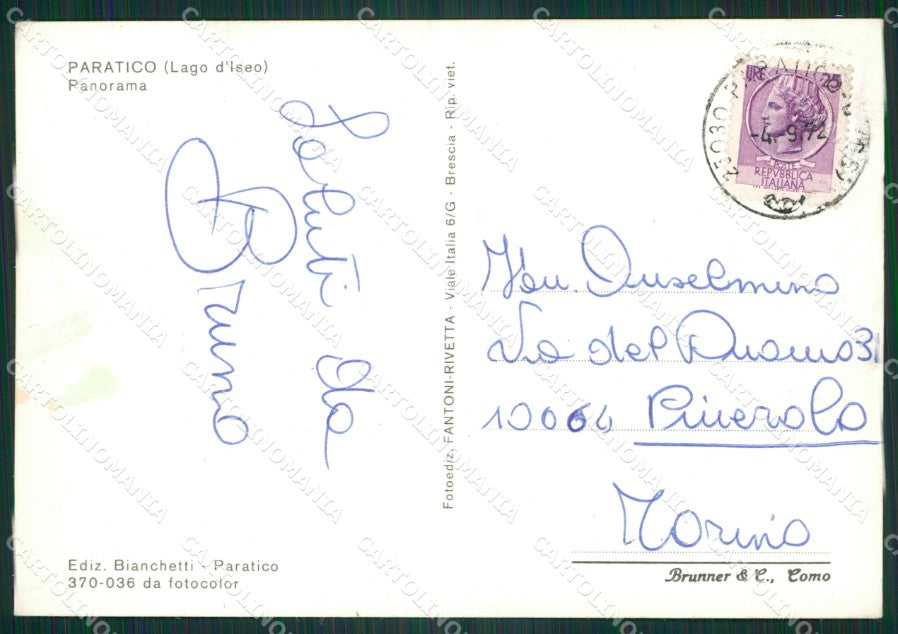 Brescia Paratico Foto FG cartolina ZKM9191 – retro