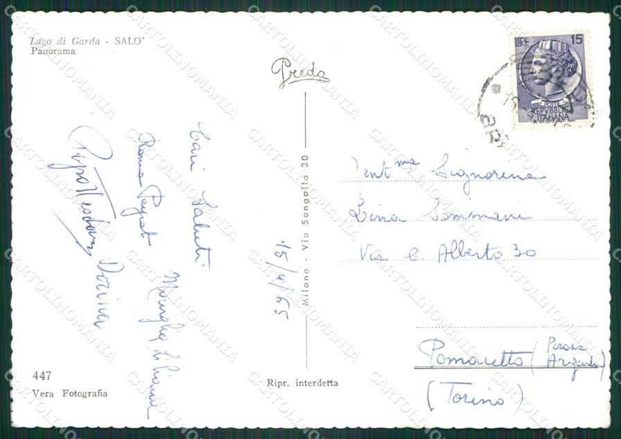 Brescia Salò Foto FG cartolina ZKM9200 – retro