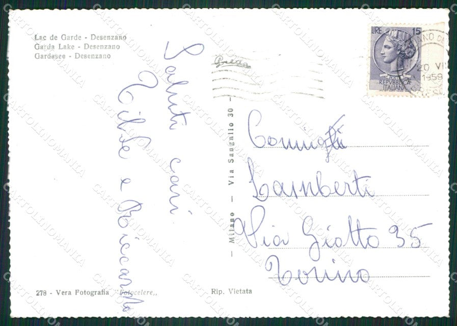 Brescia Desenzano Battello Foto FG cartolina ZKM9202 – retro