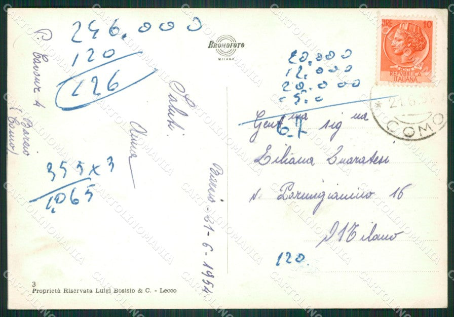 Lecco Barzio Foto FG cartolina ZKM9227 – retro