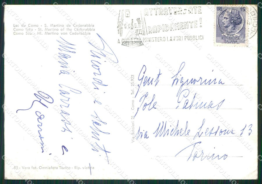 Como Cadenabbia San Martino di Foto FG cartolina ZKM9240 – retro