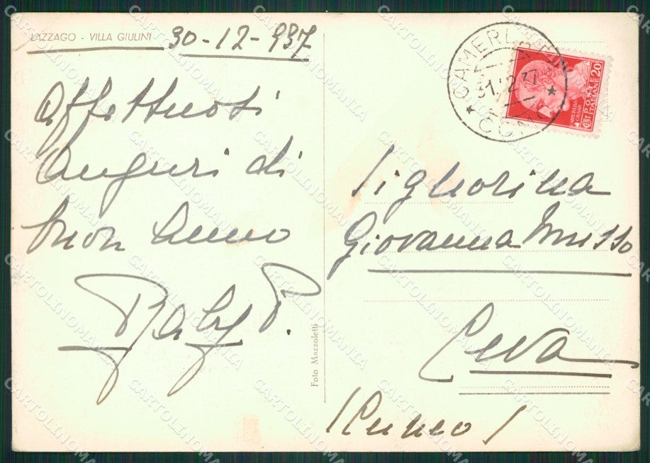 Como Lazzago PIEGHINA Foto FG cartolina ZKM9244 – retro