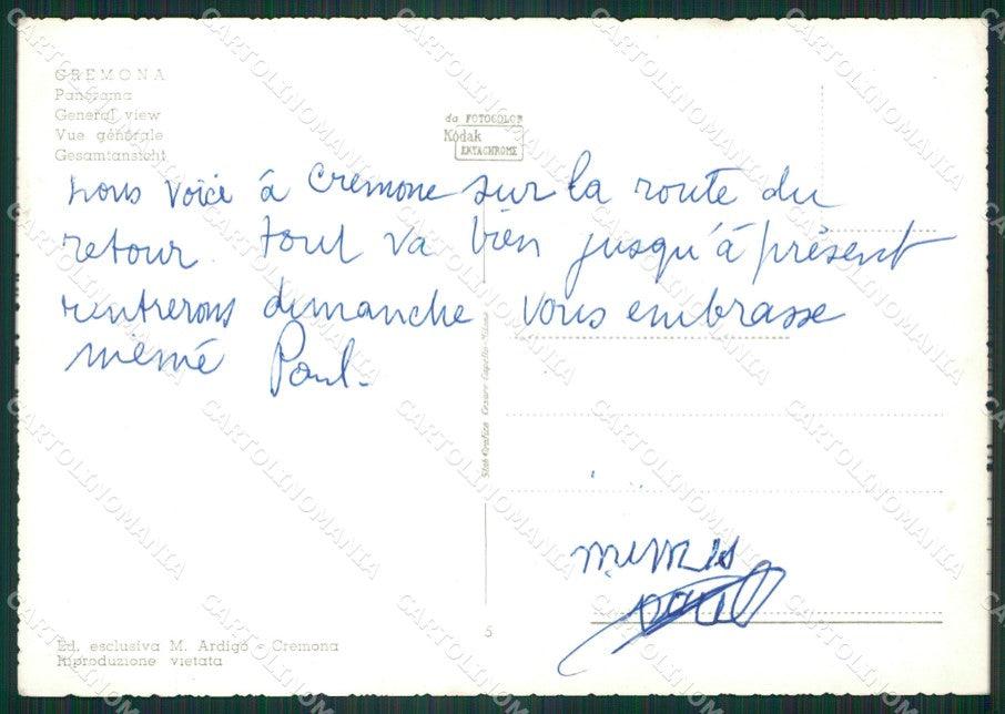 Cremona Città Foto FG cartolina ZKM9252 – retro