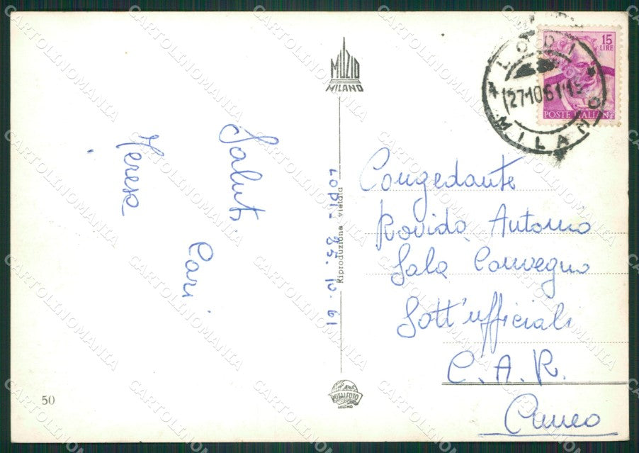 Lodi Città PIEGA Auto Foto FG cartolina ZKM9268 – retro
