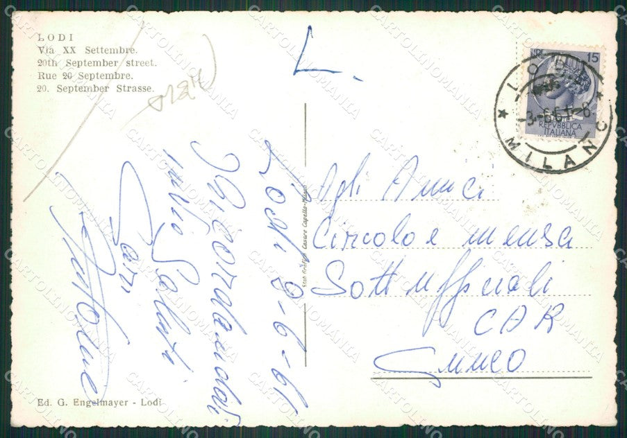 Lodi Città PIEGA Foto FG cartolina ZKM9274 – retro